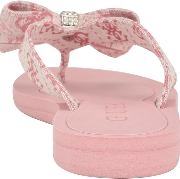 Women's Pink Tuta Low Embellished Bow Molded Flip Flops Size 5 - Picture 6 of 7